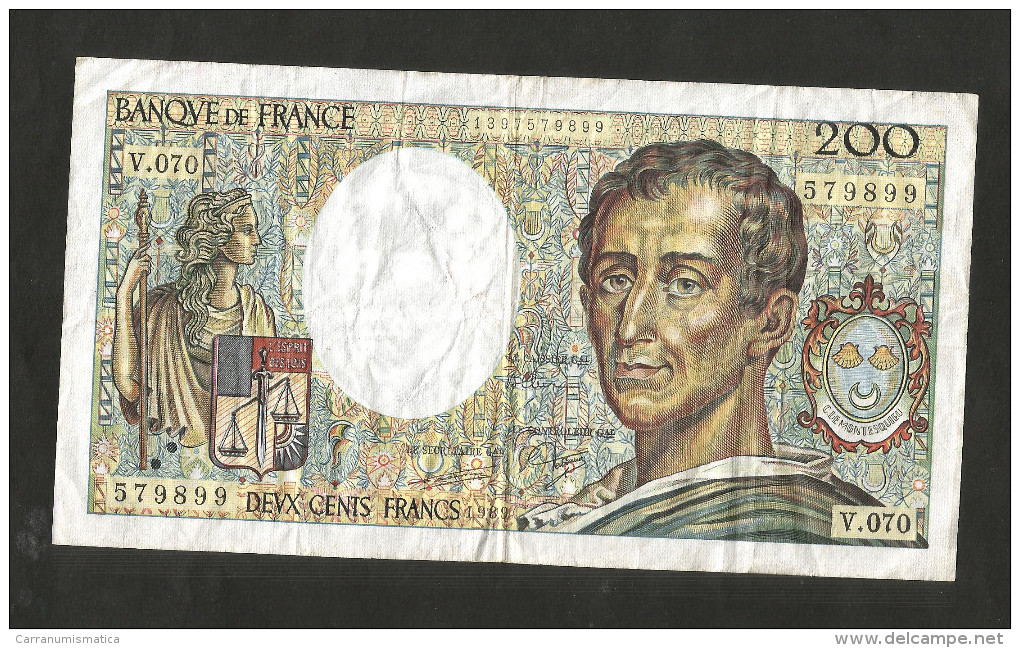 FRANCE - BANQUE DE FRANCE - 200 Francs MONTESQUIEU - (1989) - 200 F 1981-1994 ''Montesquieu''
