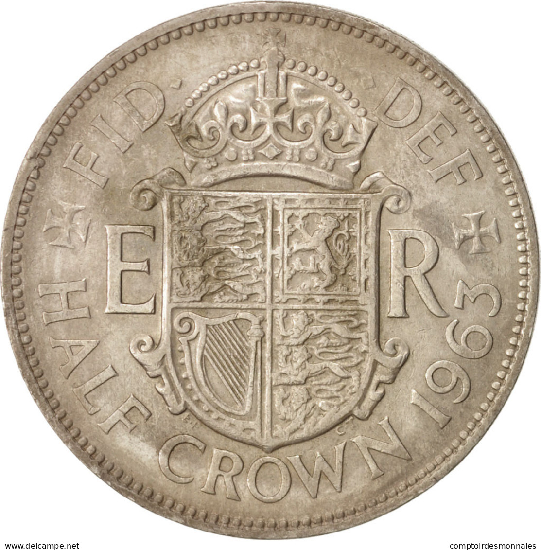 Monnaie, Grande-Bretagne, Elizabeth II, 1/2 Crown, 1963, TB+, Copper-nickel - K. 1/2 Crown