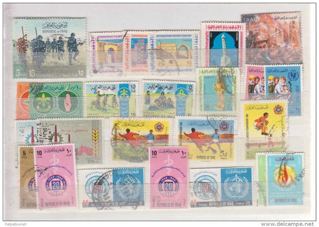 Iraq Lot De 26 Timbres Différents De 1968 - Iraq