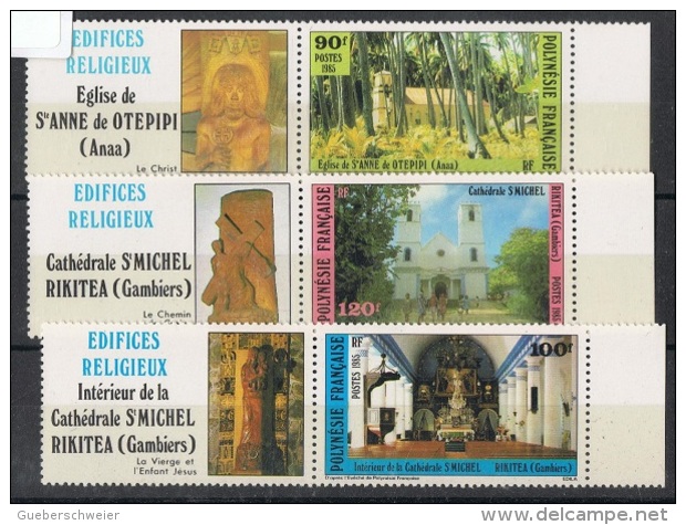 POLY-37 - POLYNESIE N° 243/45 Avec Vignettes Neufs** édifices Religieux - Neufs