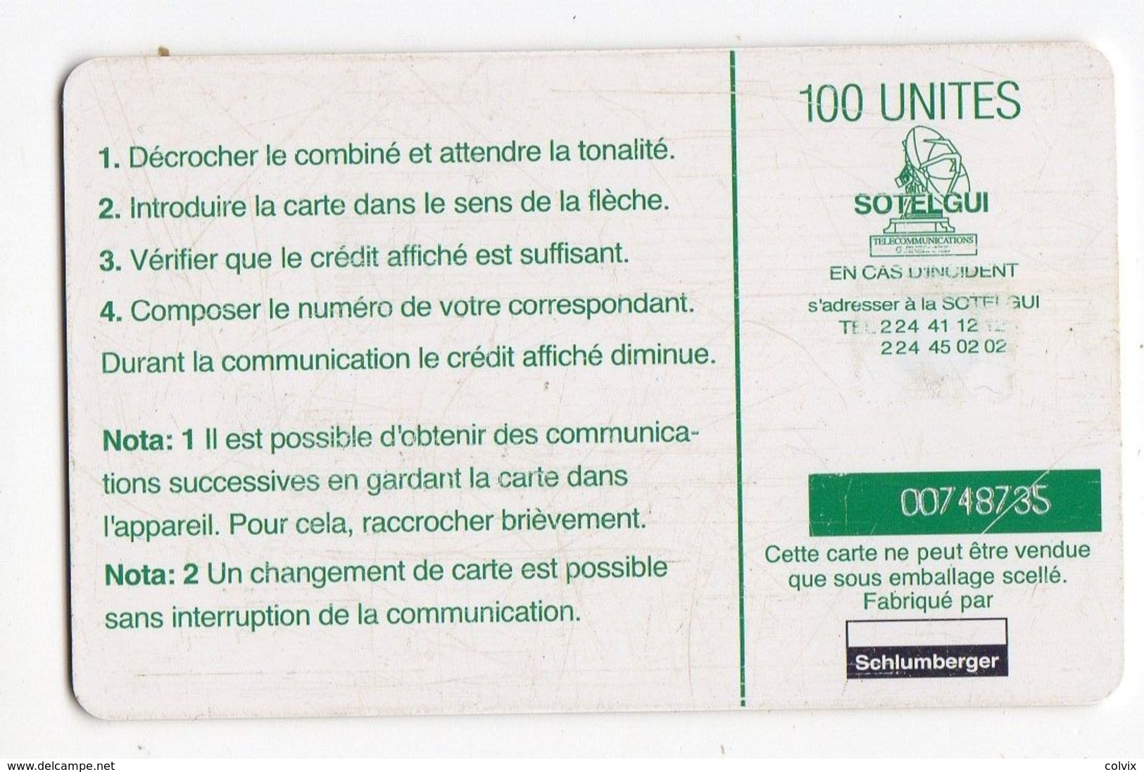 GUINEE REF MV CARDS GUI-14 HANDCRAFTS - Guinee