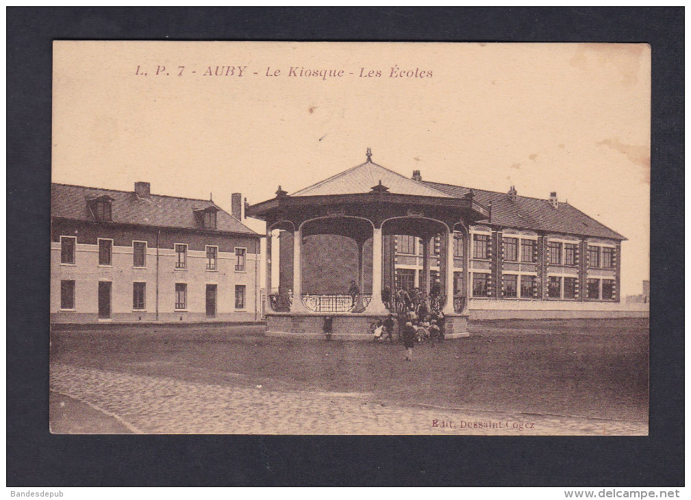 Auby (59) - Le  Kiosque Et Les Ecoles  ( Ecole Ed. Descamps) - Auby