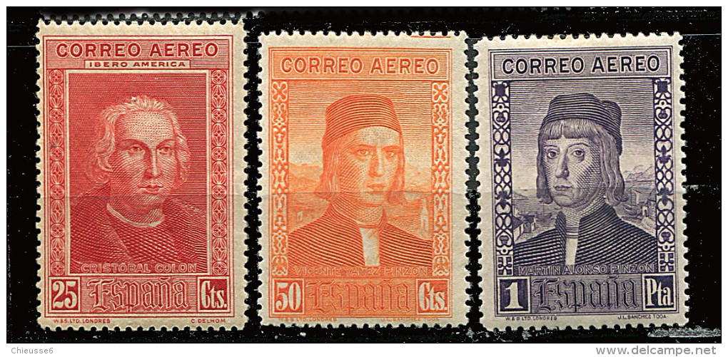 S - Espagne * PA N° 61 - 64 - 65 - En L'honneur De C. Colomb - Unused Stamps