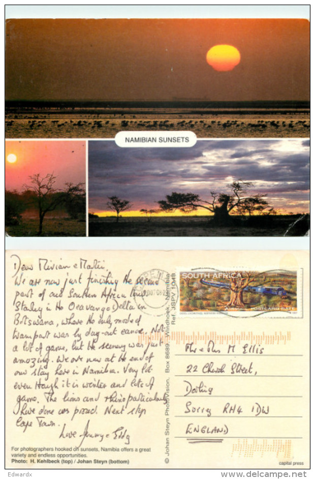 Sunsets, Namibia Postcard Posted 2007 Stamp - Namibie