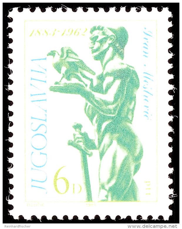 6 Din. Mestrovic Mit Farbabart, Figur Und Wertziffer Grün Statt Braun, Postfrisch, Tadellos, Katalog: 1997F... - Otros & Sin Clasificación