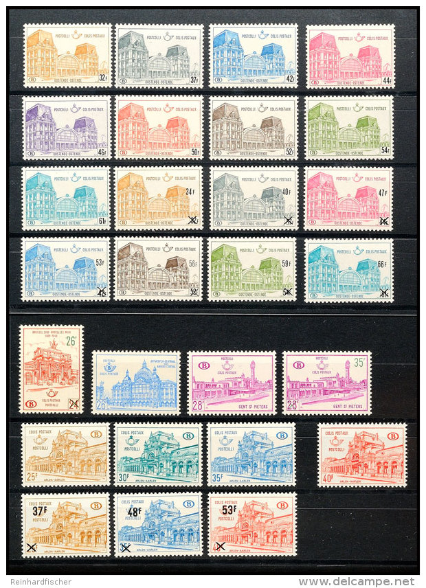 1963/1971, Bahnhöfe, 27 Verschiedene Tadellos Postfrische Marken, Mi. 175.-, Katalog: 55/82 **1963 / 1971,... - Autres & Non Classés