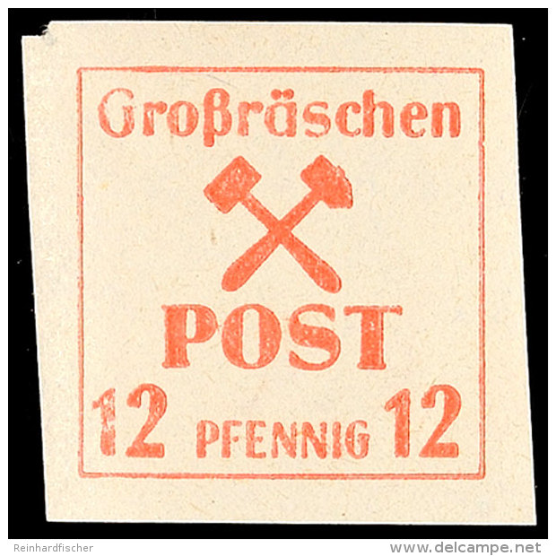 12 Pfg Mittelrot, Papier Z, Postfrisch, Fotobefund Kunz BPP "einwandfrei", Mi. 350.- Attest/Certificate:... - Grossraeschen