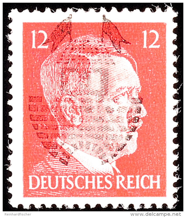 1 Bis 12 Pfg Hitler Mit Metallstempel-Aufdruck, Sogen. Nachläufer-Ausgabe, Postfrisch, Sign., Mi. 180.-,... - Glauchau