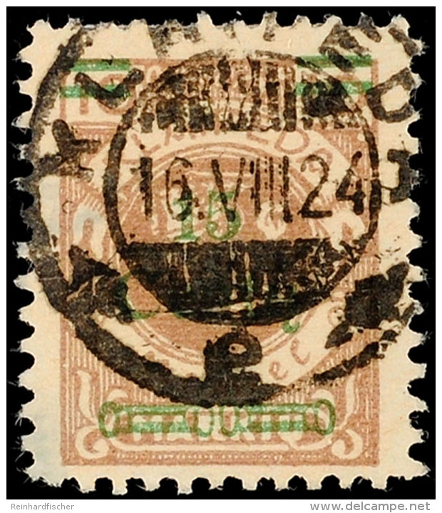 15 C. A. 10 M. Hellbraun, Aufdrucktype Ie, Klar Gestempelt "KLAIPEDA E 16.VIII.24", Oben Drei Verkürzte... - Memel (Klaïpeda) 1923