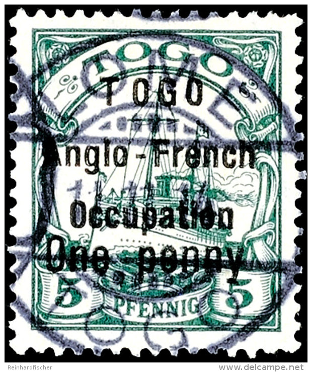 One Penny Auf 5 Pf. Mit Aufdruck Type I Tadellos Gestempelt, Tiefst Gepr. Georg Bühler, Mi. 280,-, Katalog:... - Togo