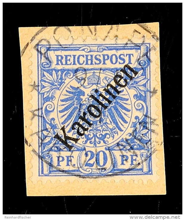 20 Pfg Violettultramarin, Mit Stempel "PONAPE 9/1 01" Auf Kabinettbriefstück, Sign. Schmidt, Mi. 160.-,... - Carolines