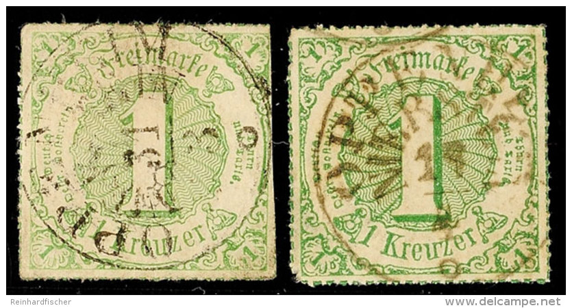 OPPENHEIM NIERSTEIN - Postablage-K1, Mit Daten Vom 31.3.1867 Und 11.4.1867 Auf Zwei Stück 1 Kr. V.Ausgabe,... - Autres & Non Classés