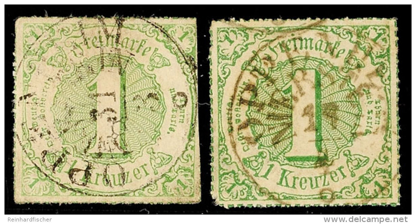 OPPENHEIM NIERSTEIN - Postablage-K1, Mit Daten Vom 31.3.1867 Und 11.4.1867 Auf Zwei Stück 1 Kr. V.Ausgabe,... - Otros & Sin Clasificación