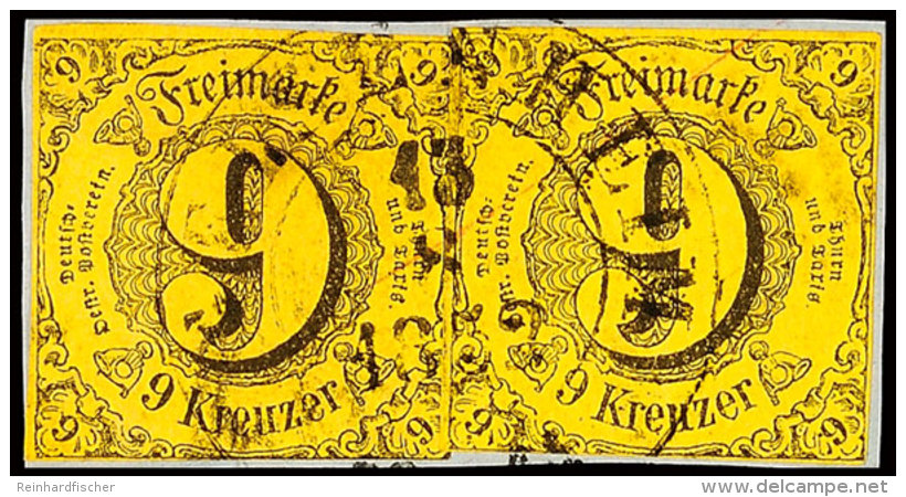 "GEISENHEIM 13 8 1852" - K2, Herzogtum Nassau, Klarer Abschlag Zzgl. Rotem Tintenstrich Auf Briefstück Mit... - Autres & Non Classés
