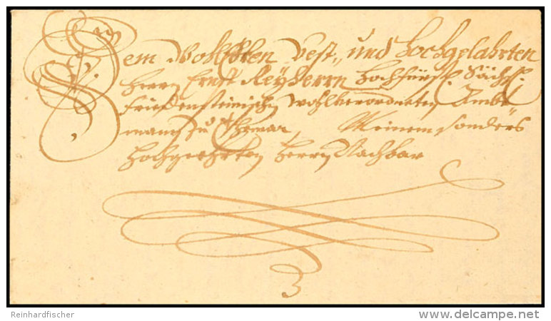 Henfstädt Bei Themar, Kreis Hildburghausen, Dekorativer Kabinett-Schnörkelbrief Aus Dem Jahre 1697,... - Autres & Non Classés