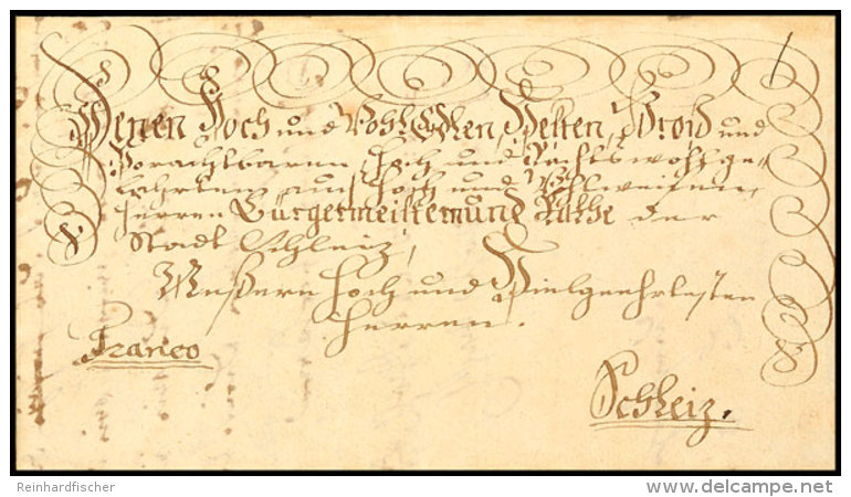 "Plauen 17. Januar 1753", Herrlicher Schnörkelbrief Mit Siebenzeiliger Ergebenheitsanschrift Nebst Vermerk... - Saxe