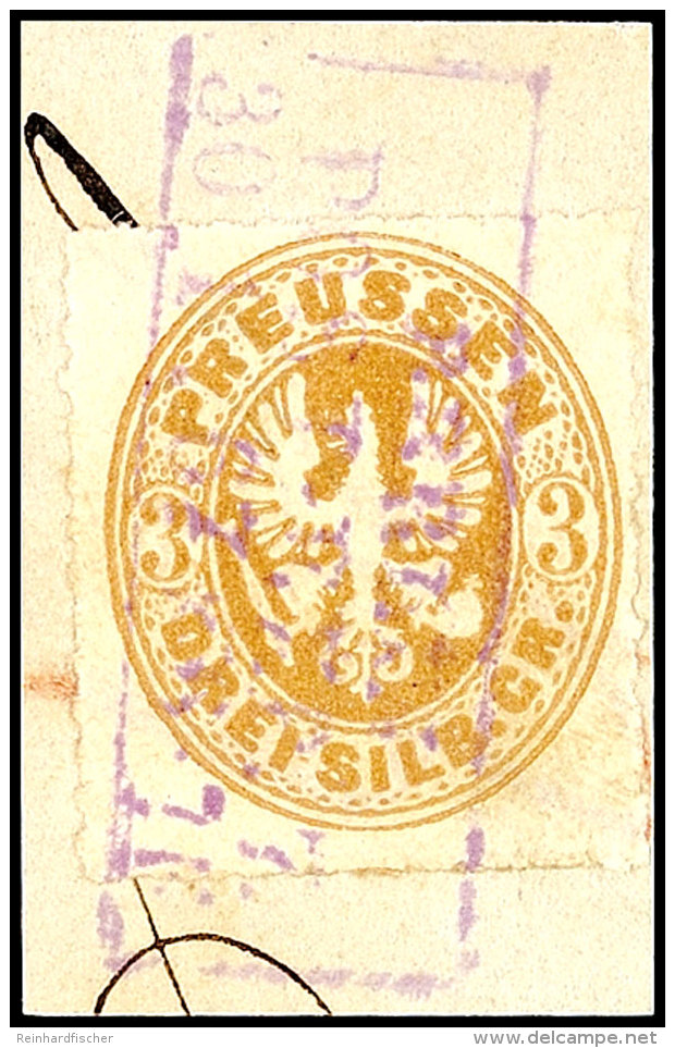 "BERLIN POST-EXP. 7. 30 1 67" - Violetter Ra3, KBHW 295 C, Auf Briefstück 3 Sgr. Wappen. Die Verwendung Von... - Other & Unclassified