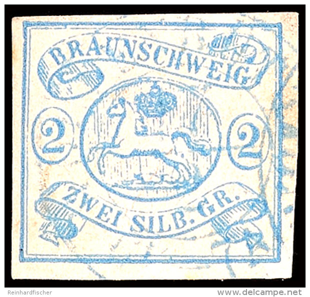 2 Sgr. Preußischblau, Farbfrisches, Allseits Breitrandiges Exemplar Mit Blauem K2 Von Wolfenbüttel,... - Brunswick