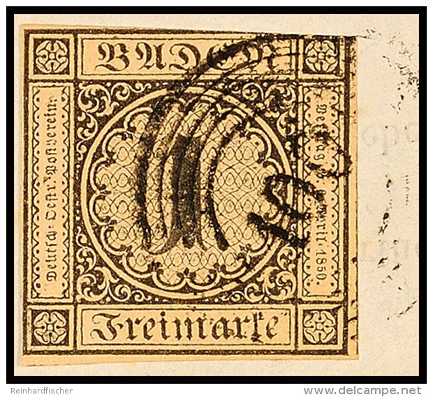 1 Kr. A. Braun, Farbfrisches Exemplar Mit Klarem Fünfringstempel "100" Von Neustadt Auf Briefstück, Links... - Autres & Non Classés