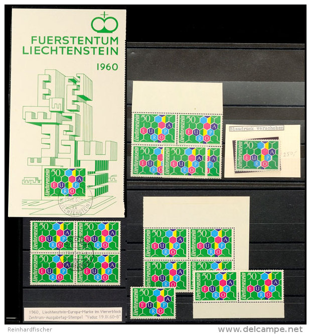 50 Rp. Europa 1960, 13 Werte Postfrisch (dabei Zwei Viererblocks), Fünf Werte Gestempelt Mit Ersttagsstempel -... - Otros & Sin Clasificación