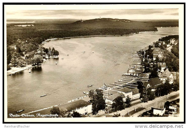 1936, Sommer-Olympiade, Bildpostkarte "Berlin-Grünau, Regattastrecke" Mit Olympia-Sondermarke Und SST... - Otros & Sin Clasificación