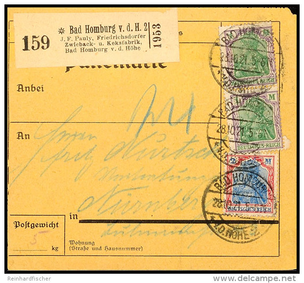 Nahrung Und Genuss, BACKWAREN, Deutsches Reich 1921, Paketkarte Mit Selbstbucher-Paketzettel "J.F. Pauly,... - Autres & Non Classés