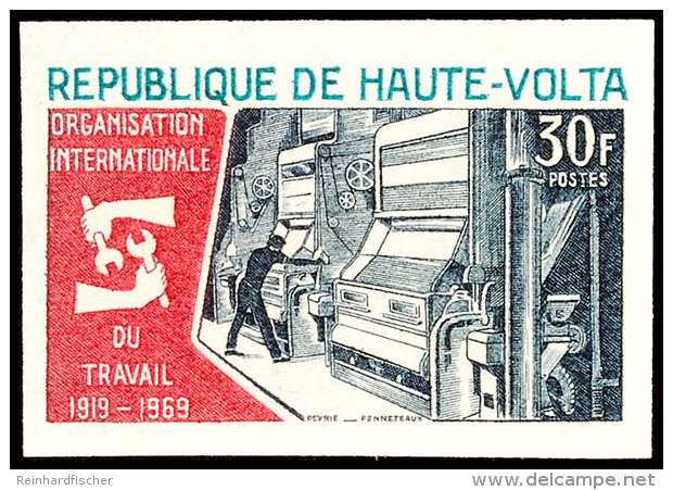 30 Fr. 50 Jahre International Arbeitsorganisation (ILO) 1969, Ungezähnt Statt Gezähnt, Tadellos... - Haute-Volta (1958-1984)