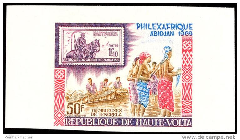 50 Fr. Internationale Briefmarkenausstellung PHILEX-AFRIQUE 1969, Motiv: Marke Auf Marke, Breitrandig... - Haute-Volta (1958-1984)