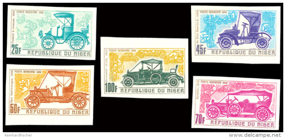 25 Bis 100 Fr. Alte Automobile Der Jahre 1900 Bis 1912, Kpl. Satz Ungezähnt Statt Gezähnt, Tadellos... - Niger (1960-...)