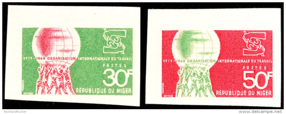 30 Bis 50 Fr. 50 Jahre Internationale Arbeitsorganisation (ILO) 1969, Breitrandig Ungezähnte Probedrucke,... - Niger (1960-...)