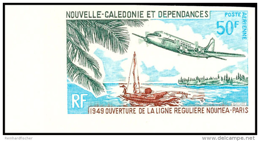 50 Fr. 20 Jahre Linienflugverbindung Noumea-Paris 1949/1969, Breitrandig Ungezähnt Statt Gezähnt,... - Autres & Non Classés