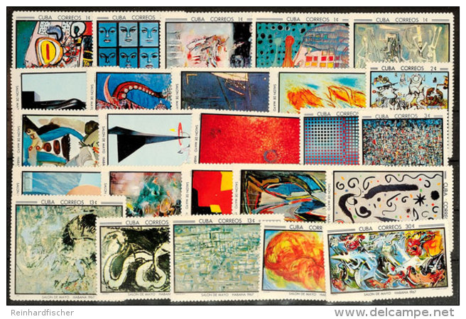 1967, 1 C. Bis 30 C. "Kunstausstellung Salon De Mayo, Havanna (I)", Kpl. Satz Zu 25 Werten Inkl. Seltener... - Autres & Non Classés