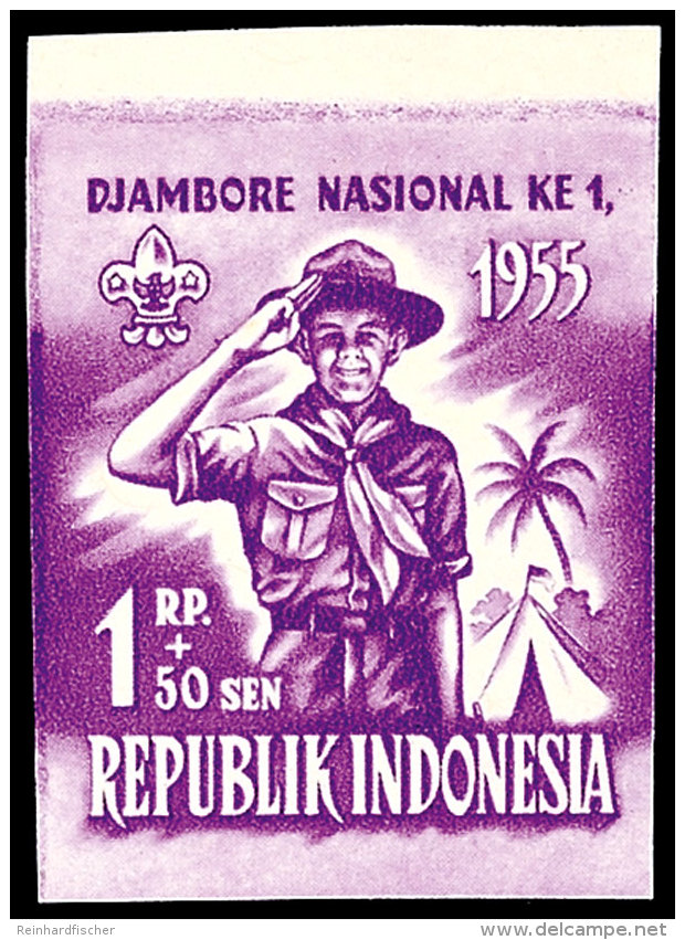 15 Sen Bis 1 Rp. "Pfadfinder 1955", Abart "ungezähnt", Ungebraucht Ohne Gummierung - Wie Verausgabt, 75 S.... - Indonésie