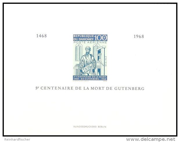 45 F., 100 F. Sowie 45 F. + 100 F. "Gutenberg" In Form Von 3 Ministerblocks, Gedruckt In Der Bundesdruckerei... - Autres & Non Classés