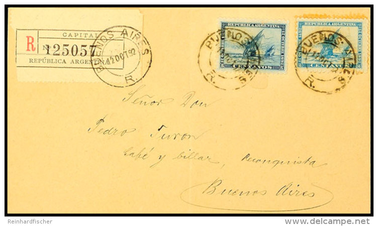 2 C. Und 5 C. 400. Jahrestag Der Entdeckung Von Amerika Auf R-FDC Aus BUEONOS AIRES 12.OCT.1892 Im Ortsverkehr Mit... - Autres & Non Classés