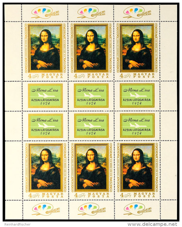 4 Forint "Mona Lisa", Kleinbogen Zu 6 Werten Mit Zierfeld, Tadellos Postfrisch, Mi. 100.-, Katalog: 2940A Klbg.... - Otros & Sin Clasificación