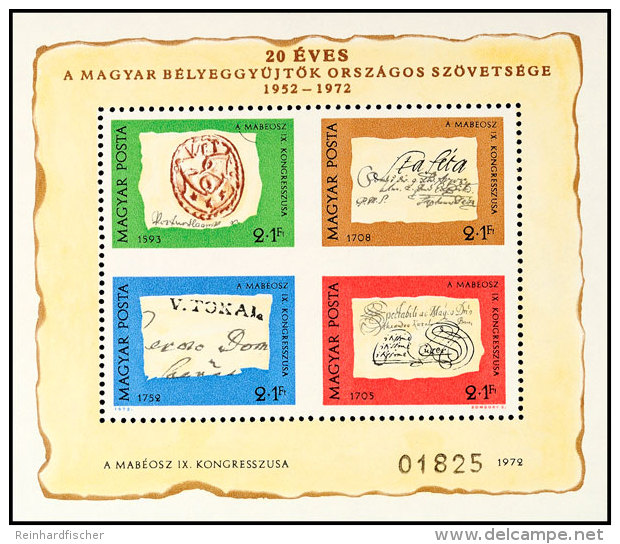 Blockausgabe "Tag Der Briefmarke" Ohne Mittelzähnung, Postfrisch, Pracht, 250,-, Katalog: Bl.88I... - Autres & Non Classés