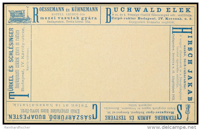 1895, 2 Kr. Privat-Ganzsachen-Anzeigenkarte Mit Rückseitig 6 Verschiedenen Werbungen, Dabei Abb. Einer Geige... - Autres & Non Classés