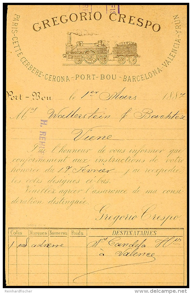 10 Cs. Ganzsachenkarte Mit Rückseitigem Firmen-Bildzudruck "Gregorio Crespo" Mit Abb. "Lokomotive Mit Tender",... - Otros & Sin Clasificación