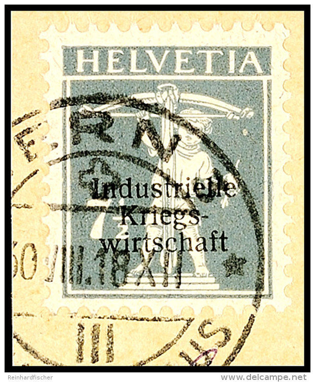 7 1/2 C. Mit Dünnem Aufdruck, Tadellos Auf Briefstück, Gepr. Moser-Räz, Mi. 750.-, Katalog: 3I/II... - Autres & Non Classés