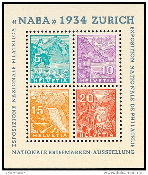 Blockaugabe "Nationale Briefmarkenausstellung" Sog. Naba-Block, Postfrisch, Fotoattest Marchand BPP: " Sehr... - Autres & Non Classés