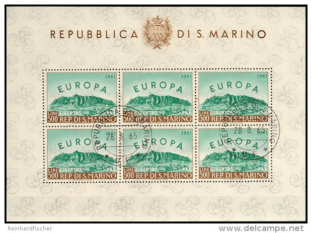 1961, Europa, Der Seltene Kleinbogen Rundgestempelt, Kabinett, Mi. 200,-, Katalog: 700 KB O1961, Europe, The... - Otros & Sin Clasificación