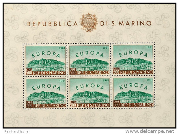 500 Lire "Europa 1961", Kleinbogen Zu Sechs Werten, Tadellos Postfrisch, Mi. 250.-, Katalog: 700KB **500 Liras... - Autres & Non Classés