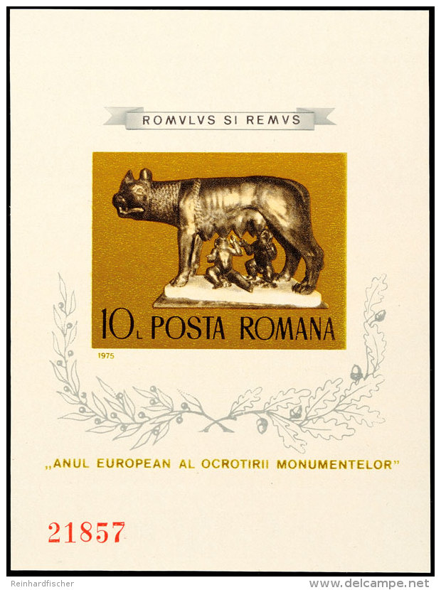 1975, Romulus-Block, Geschn., Aufl. 38.500, Tadellos Postfrisch, Katalog: Bl. 122 **1975, Romulus Souvenir... - Roumanie