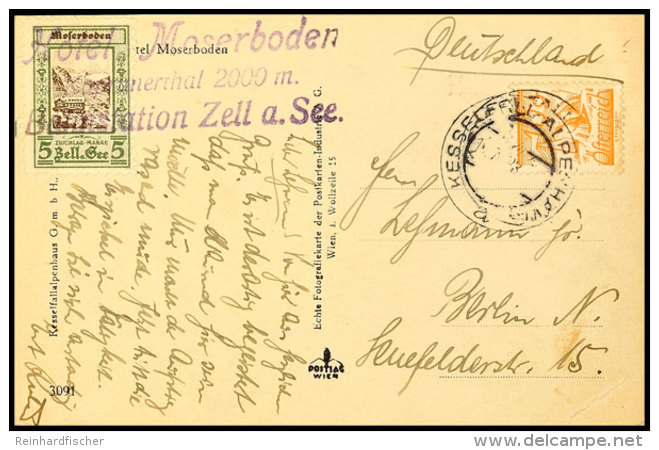 Botenpost Zell Am See: 5 G. Moserboden Grün/schwarz Mit Violettem L3 "Hotel Moserboden....Bahnstation Zell Am... - Autres & Non Classés