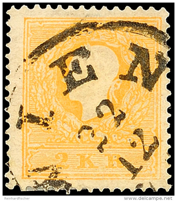 2 Kr. Franz Joseph, Type II Hellorange, Klar Und Zentrisch Gestempelt WIEN, Mi. 300.-, Katalog: 10IIc O2 Kr.... - Otros & Sin Clasificación