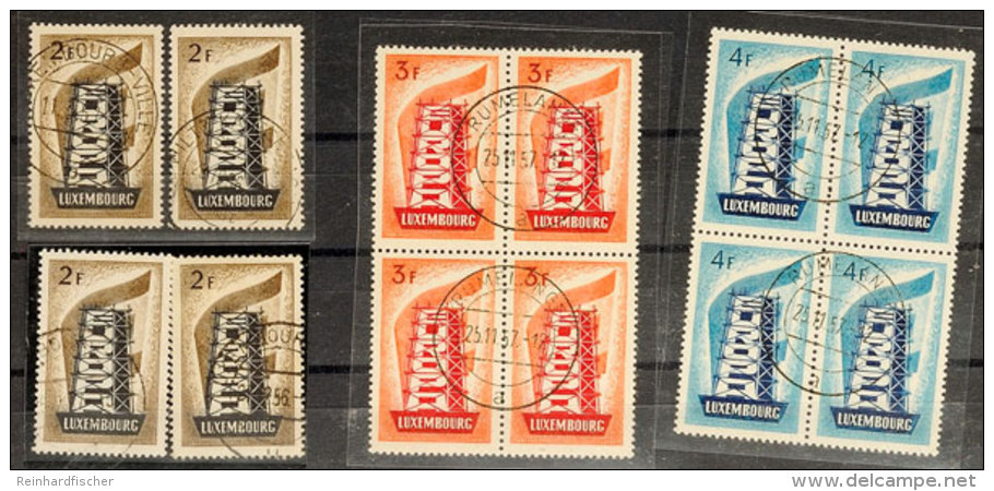 1956, Europa, Vier Komplette Prachtsätze, Davon 3Fr. Und 4Fr., Je Im Viererblock, Selten, Mi. 320,-, Katalog:... - Autres & Non Classés