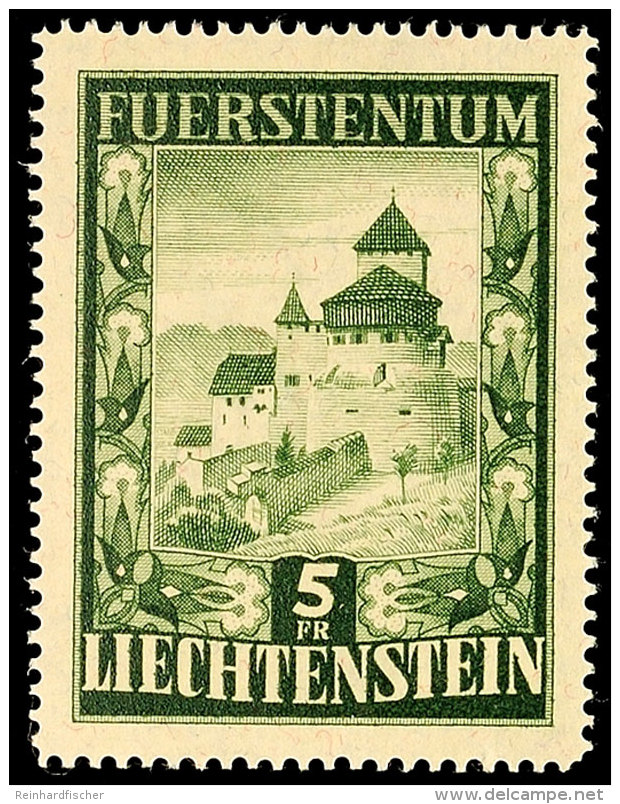 5 Fr. Schloß Vaduz, Postfrisch, MI. 180,-, Katalog: 309 **5 Fr. Castle Vaduz, Mint Never Hinged, Michel.... - Other & Unclassified