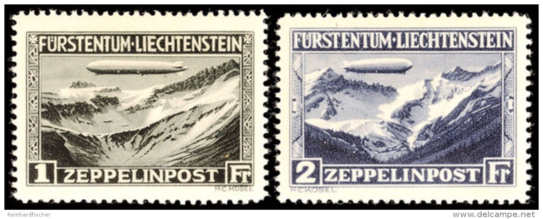 1 Und 2 Fr. Zeppelin 1931, Sauber Ungebraucht Mit Originalgummi Und Falzrest, Mi. 180,-, Katalog: 114/15 *1 And... - Otros & Sin Clasificación