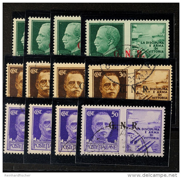 Freimarken Mit Propagandanebenfeld, Mi. 21/32 Kpl., Gest., Katalog: 21/32 OPostal Stamps With Propaganda Side... - Other & Unclassified